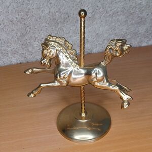 Vintage Brass Carousel Horse Merry Go Round Pony Figurine MCM Statue Carnival